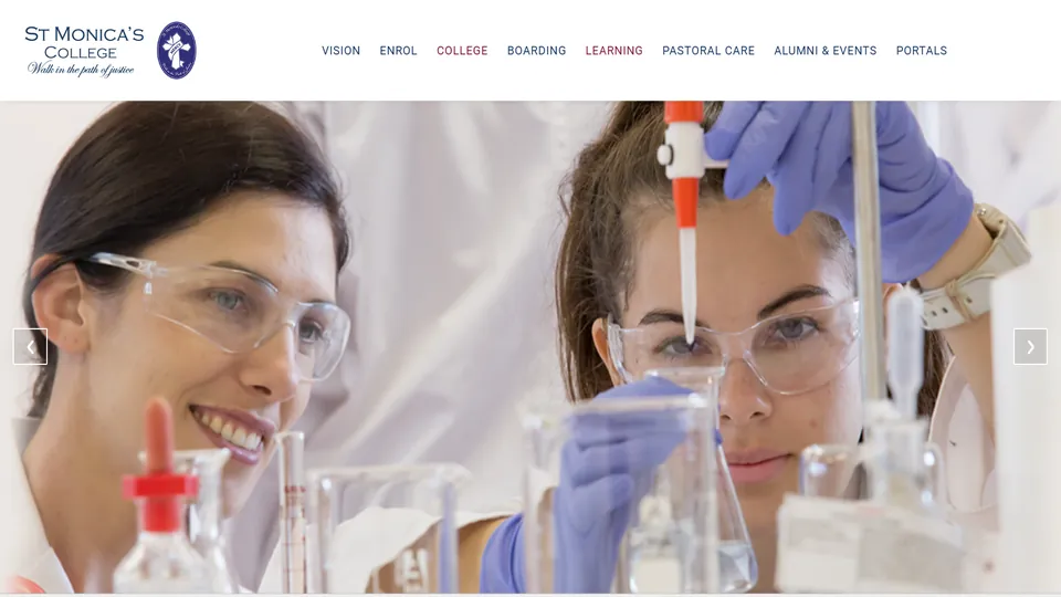 St Monica’s College website preview